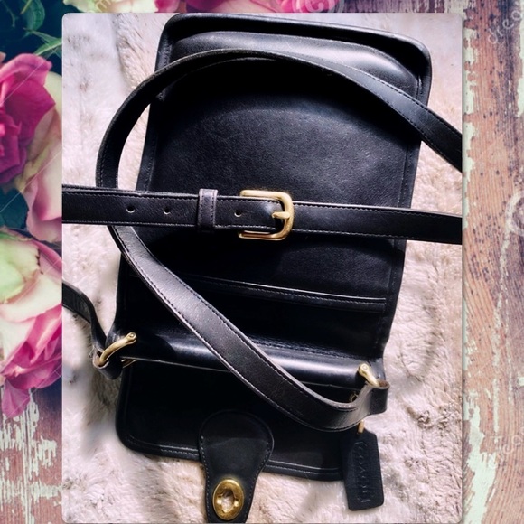 VINTAGE COACH BLACK LEATHER MURPHY BAG 9930 - Picture 7 of 17